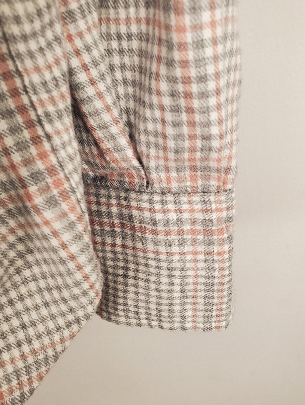 Frank & Eileen Eileen Relaxed Button-Up Shirt in Camel, Cream, Gray Plaid Size S - Picture 9 of 14